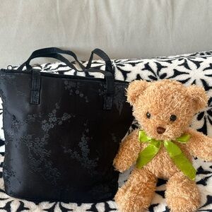 Elegant Black Floral Women's Bag